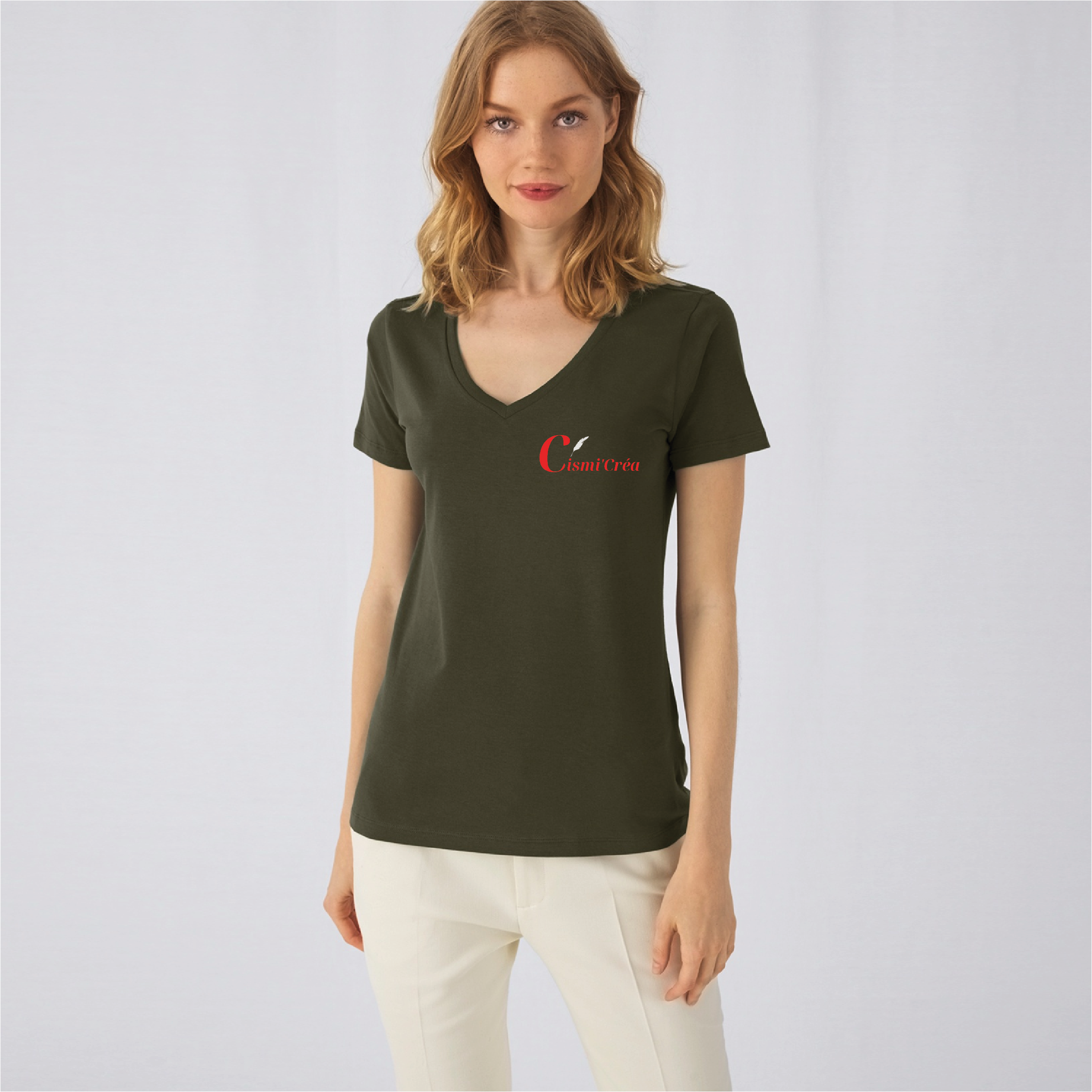 T-Shirt col V Femme à personnaliser BC0145